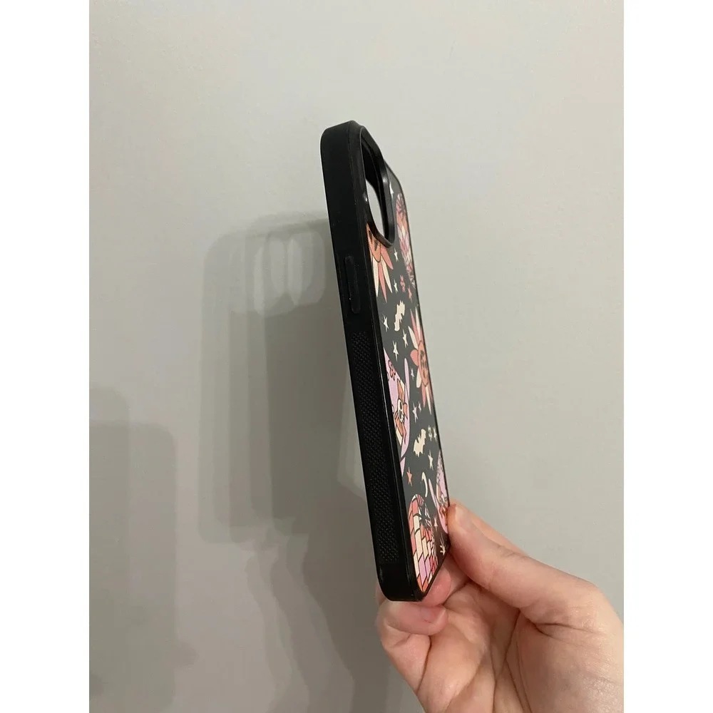 iPhone Case‎ Unisex iPhone 14 Black Halloween Spooky Disco Ball Witch Hat Print